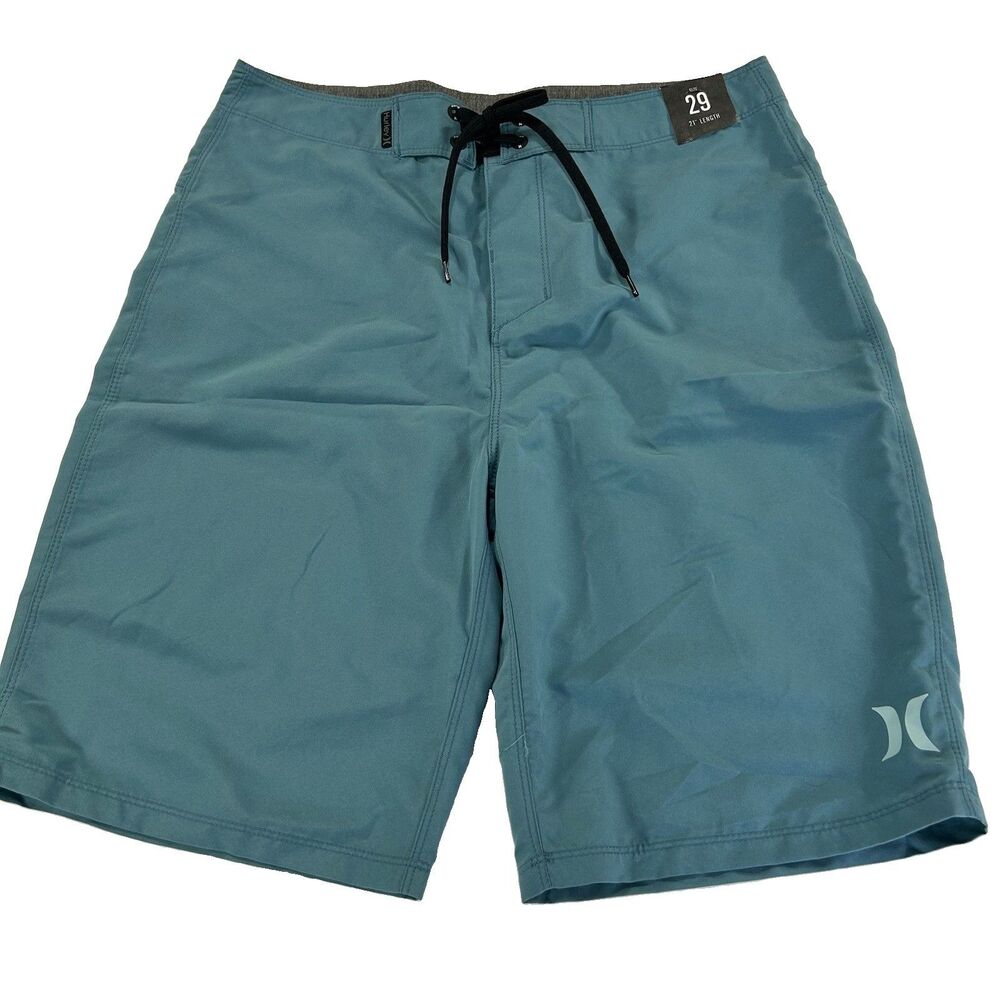 Hurley Gray Teal Board Shorts  Size 29 Length 21"